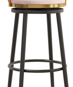 360° Rotation Tabouret à Levier de Hauteur Chaise de Bar en Velours avec Dos 1 Tabouret Haut avec des Jambes dorées/Noires/métalliques pour la Cuisine familiale Island Breakfast Bar