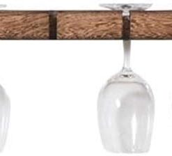 Verre à vin Casier à vin en Bois Mur Bar Rack Étagère de Rangement pour étagère Murale Porte-Bouteille de vin Placard Vintage Industriel (Noir), Porte-gobelet