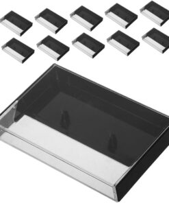 Toyvian Organiseur de Cassettes Audio 20 Pièces Étuis de Rangement Rétro en Plastique Noir Boîtes pour de Musique Stockage Sécurisé Maison le Bureau ou Offrir Amateur