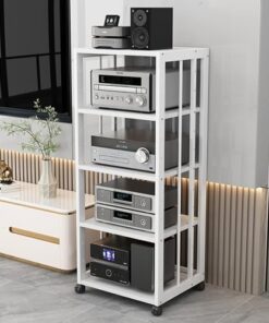 Générique Meuble multimédia AV à 5 Niveaux, Meuble stéréo, Support Audio, étagère Audio-vidéo, Meuble Audio, Meuble AV, Supports stéréo pour Salon, Support multimédia (A)