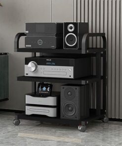 Support stéréo à 3/4/5 niveaux avec roulettes, support multimédia audio-vidéo, support multimédia AV, tour de rack audio, armoire stéréo, tour de rack audio pour salle d'enregistrement de je