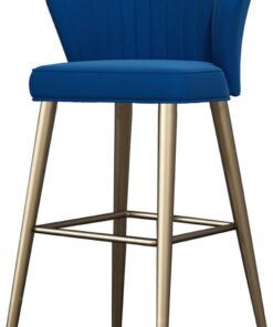 SYTH Tabouret de Bar en Velours Doux,Chaises de Bar de Hauteur comptoir, tabourets de Cuisine à Dossier Ergonomique avec Pieds en Acier et métal, for la Salle à Manger Café Pub