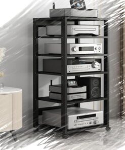 Support multimédia AV ouvert à 5/6/7 niveaux, support de lecteur CD, armoire de rangement multimédia mobile, support stéréo, support TV d'angle, armoire de composants audio vidéo pour chambr