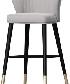 SYTH Tabouret de Bar en Velours Doux, chaises de Bar de Hauteur comptoir, tabourets de Cuisine à Dossier Ergonomique avec Pieds en Acier et métal, for la Salle à Manger Café Pub