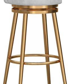 Tabouret de bar pivotant à 360°, assise rembourrée en velours doux avec pieds en métal doré, hauteur de comptoir pour île de maison, supporte 250 kg, hauteur d'assise 65 cm