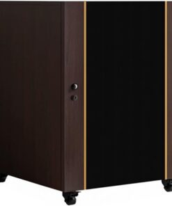 Rack Audio en Bois, Meuble Hi FI Mobile, Meuble Rack Audio avec Étagères Réglables, Meuble Audio Vidéo avec Serrure De Porte, Gestion des Câbles Et Conception Respirante(Walnut,2-Tier)