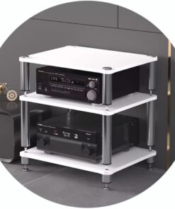 Meuble d'angle AV Ma, étagère à Contenu, Meuble Tour en Bois à 2-4 Niveaux pour Lecteur CD, idéal pour la Maison, Le Bureau, la vidéo, Le DJ ou Le cinéma.