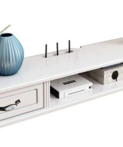 Meuble TV Flottant, Console multimédia Murale, Console de Divertissement multimédia Flottante, en Bois Massif, Peut Stocker des routeurs, des lecteurs multimédias, etc, Convient pour Un Petit