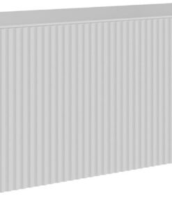 Selsey Meuble TV Suspendu 100 cm Blanc Mat Design Moderne – Rangement à 2 Compartiments Façade Rainurée Idéal Déco Élégante et Contemporaine Salon/Chambre Panneau Laminé/MDF Solide