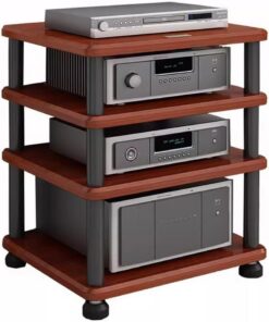 Support Audio, Armoire Audio de Bureau Professionnelle pour amplificateur avec Clous Absorbant Les Chocs - Équipement de Salle audiovisuelle 2/3/4 Couches pour Une Gestion Efficace du Son (t
