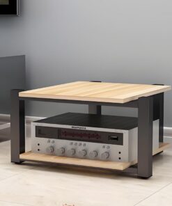 Support multimédia HIFI 2/3/4 niveaux, support audio domestique multicouche au sol, support HiFi, étagère AV, meuble stéréo, support de tourne-disque, unité multimédia de divertissement(Wood co