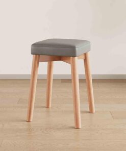 Tabourets Empilables Portables en Bois, Tabourets Carrés Rembourrés sans Dossier De 45cm avec Pied Antidérapant, Chaises À Manger Empilables pour Maison Bureau L'école Cuisine(Dark Gray)