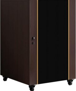 Étagère audio réglable avec gestion des câbles, armoire de rangement stéréo AV - Meuble de rangement mobile pour équipement AV (marron, 85 cm)