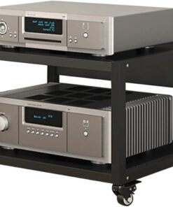 Support pour Haut-Parleur HiFi/Support vidéo avec roulettes, étagères métalliques réglables à 2/3/4/5 Niveaux, Style Moderne, Convient aux Bureaux à Domicile/Meubles TV (35 cm).