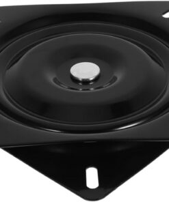 VOSAREA Plateau Tournant Robuste en Fer Noir pour Chaise et Présentoir, Rotation à 360 Degrés Retour Automatique, Base Pivotante pour Tabouret de Bar