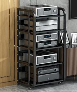 Étagère de Rangement roulante pour Console de Jeux vidéo, Support multimédia AV à 3, 4 ou 5 Niveaux, Meuble pour Composants Audio pour Salon, Salle de Classe, cinéma, Salle d'enregistrement,