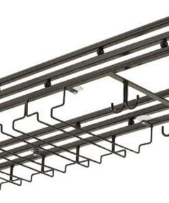 Étagère à Verres à vin Suspendue en Fer Noir pour Bars et Cuisines, Design inversé, étagère de décoration de Plafond (39,37 x 9,8 Pouces), Solution de Rangement élégante et Fonctionnelle