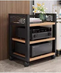Support multimédia à 5/3/4 Niveaux, Armoire pour Composants Audio/vidéo, Supports de Rack stéréo en métal roulants pour la Maison, Support d'équipement électronique avec étagère réglable en