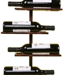 Étagère Murale Vintage pour 6 Bouteilles de vin en métal et Bronze Rustique pour Bar, Cuisine, présentoir pour Bouteilles de Champagne