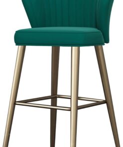 SYTH Tabouret de Bar en Velours Doux,Chaises de Bar de Hauteur comptoir, tabourets de Cuisine à Dossier Ergonomique avec Pieds en Acier et métal, for la Salle à Manger Café Pub