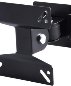 Support Mural Rotatif pour Téléviseur 180° Noir en Métal | Écran Plat 19 à 27 Pouces, Charge Jusqu’à 11 Lb, Gestion des Câbles, Usage Public et Commercial