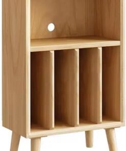 Meuble Hi FI À 2 Niveaux, Meuble Rack Audio en Bois, Meuble Audio Vidéo, Meuble Stéréo avec Gestion des Câbles, Rack Audio for Chaîne Stéréo De Divertissement(Original Wood)