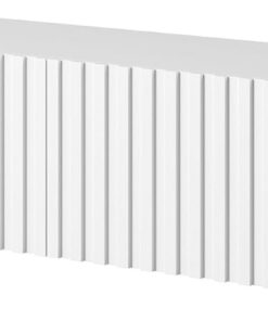 Selsey Meuble TV Suspendu Armoire De Télévision 138,6 cm À Lamelles Blanc Telire