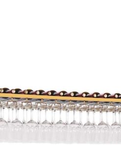 Casier à vin, casier à vin doré, casier à Verres à vin au Plafond, casiers à vin à l'envers, Porte-Bouteilles de vin à Hauteur réglable, Meuble de Salle à Manger de bar/60 x 30 cm