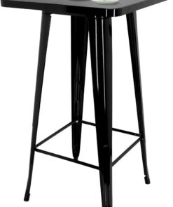 hjh OFFICE 645060 Table de Bar VANTAGGIO High T Métal Noir, Table de Bar Tendance au Design Industriel