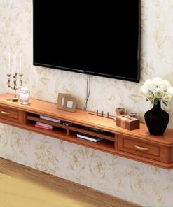 Meuble TV suspendu, support de divertissement, meuble TV de salon, étagère audio/vidéo, avec table console multimédia de rangement, support TV flottant fixé au mur, meuble TV de centre de di