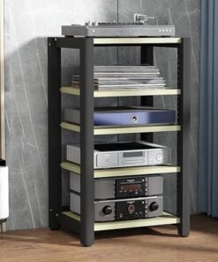 Support stéréo, Support Audio, étagère de Jeu, Support pour Tourne-Disque, Support multimédia AV, étagère d'angle avec étagères en Bois, vitrine CD DVD pour projecteur, Lecteur DVD PS5, Cons
