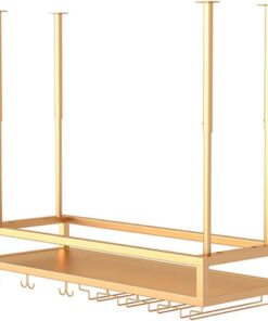 Unité de Bar Suspendue au Plafond, étagères à vin suspendues, étagère de décoration de Plafond, Supports à Bouteilles de vin réglables, Support de Rangement pour gobelets pour Bars