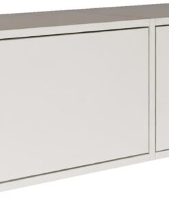 Selsey Meuble TV Suspendu Bois 100 cm Design Contemporain en Blanc 2 Abattants Basculants Système Push-to-Open Finition Authentique Idéal pour Intérieur Moderne