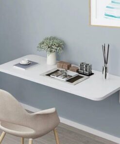 Table de Bar Pliable en Bois à Fixation Murale avec abattant pour Petits espaces Bureau Mural Pliable Flottant pour Salle à Manger 25 cm x 75 cm