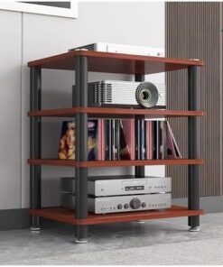 Support d'équipement Audio vidéo à 4 Niveaux, Support de Console de Composants stéréo, Armoire multimédia, Haut-Parleur, amplificateur, Tourne-Disque, CD, Platine, récepteur, étagères, appar