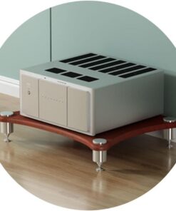Étagère HiFi AV, meuble TV en MDF à 1 niveau et armoire amplificateur, rangement d'équipement durable pour systèmes audio/vidéo domestiques, design élégant pour organiser les équipements audio