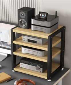 Générique Meuble multimédia AV, Meuble pour Composants Audio/vidéo, étagère stéréo, Tour Audio, étagère en Bois, étagère de Rangement Ouverte Multifonction pour la Maison/Le Bureau/Le cinéma (Couleur