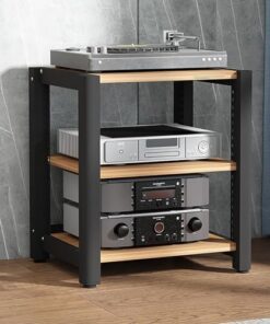 Support stéréo, étagère Audio, étagère de Jeu, Support pour Tourne-Disque, Support multimédia AV, étagère d'angle avec étagères en Bois, vitrine CD DVD pour projecteur, Lecteur DVD PS5, Cons