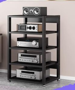 Étagère pour appareils Audio-vidéo - Support Robuste du AV pour amplificateurs HiFi et récepteurs stéréo - Hauteur : 90 cm, Conception à 5 Niveaux
