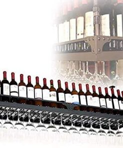 Restaurant Porte-Bouteilles de vin Mural Bar Casier à vin Vintage Iron Art Plafond Support de Verre à vin en Hauteur réglable pour Bars // Décoration de Cuisine, 100X35Cm, 100X35Cm