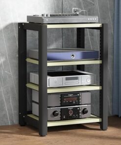 Support stéréo, Support Audio, étagère de Jeu, Support pour Tourne-Disque, Support multimédia AV, étagère d'angle avec étagères en Bois, vitrine CD DVD pour projecteur, Lecteur DVD PS5, Cons
