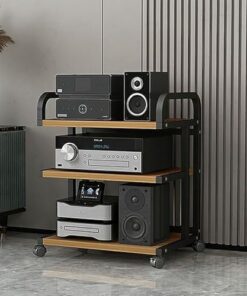 Support stéréo à 3/4/5 niveaux avec roulettes, support multimédia audio-vidéo, support multimédia AV, tour de rack audio, armoire stéréo, tour de rack audio pour salle d'enregistrement de je