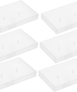 Ciieeo Boîtes de Rangement Facile à Identifier en Plastique Blanc Lot de 6 Design Multifonctionnel en Pp pour Cassettes Audio pour Usage Mobile