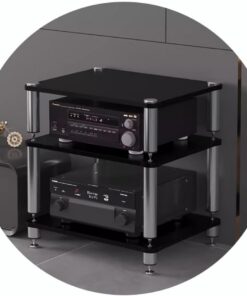 Meuble d'angle AV Ma, étagère à Contenu, Meuble Tour en Bois à 2-4 Niveaux pour Lecteur CD, idéal pour la Maison, Le Bureau, la vidéo, Le DJ ou Le cinéma.