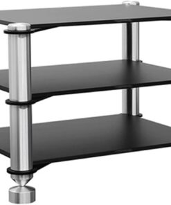 Meuble Hi FI, Rack Audio en Alliage D'aluminium, Meuble Audio Vidéo avec Repose-Pieds Absorbant Les Chocs, Meuble Rack Audio avec Colonne Solide, for Stéréo De Divertissement