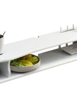 Meuble TV flottant, console multimédia murale, console de divertissement multimédia flottante, peut stocker des routeurs, des lecteurs multimédias, etc., petite zone, convient pour le salon, la