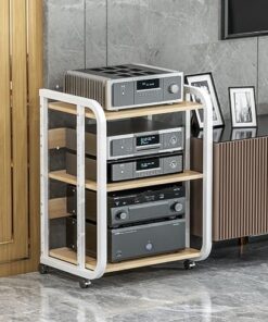 Générique Support de Meuble multimédia AV à 3/4/5 Niveaux, Tour Audio avec étagère réglable, Armoire de Composants Audio, Armoire stéréo, Support de Lecteur CD pour Salle d'enregistrement de cinéma à