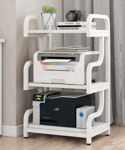 Support pour Tourne-Disque HiFi à 3 Niveaux en Bois, Support Moderne pour amplificateur stéréo et équipement Audio pour Restaurant, Chambre, Salle de conférence, Meuble multimédia (Blanc-C)
