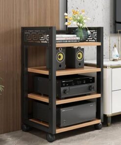 Générique Support multimédia AV à 3/4/5 Niveaux, étagère d'angle Mobile en Bois, Armoire pour Composants Audio/vidéo, Support stéréo, Tour Audio et Centre multimédia, pour Maison/Bureau/DJ/théâtre, 3