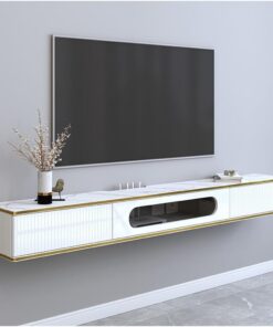 Armoire murale en bois massif avec portes, tiroirs et étagères Support de rangement flottant pour grande nization
